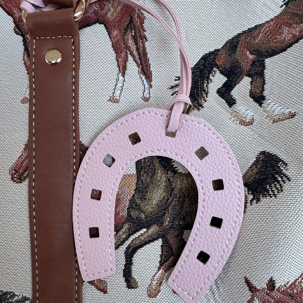 Lucky Pink Horseshoe Bag Charm